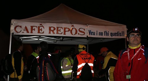 Punt de descans Cafè Repòs durant una sortida històrica a Montserrat